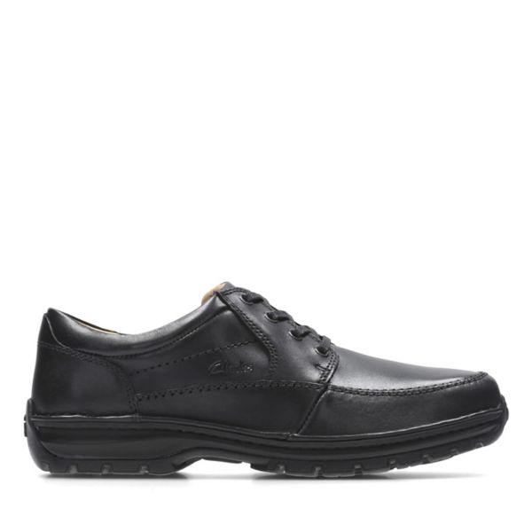 Clarks Mens Sidmouth Mile Wide Fit Shoes Black | CA-9521873